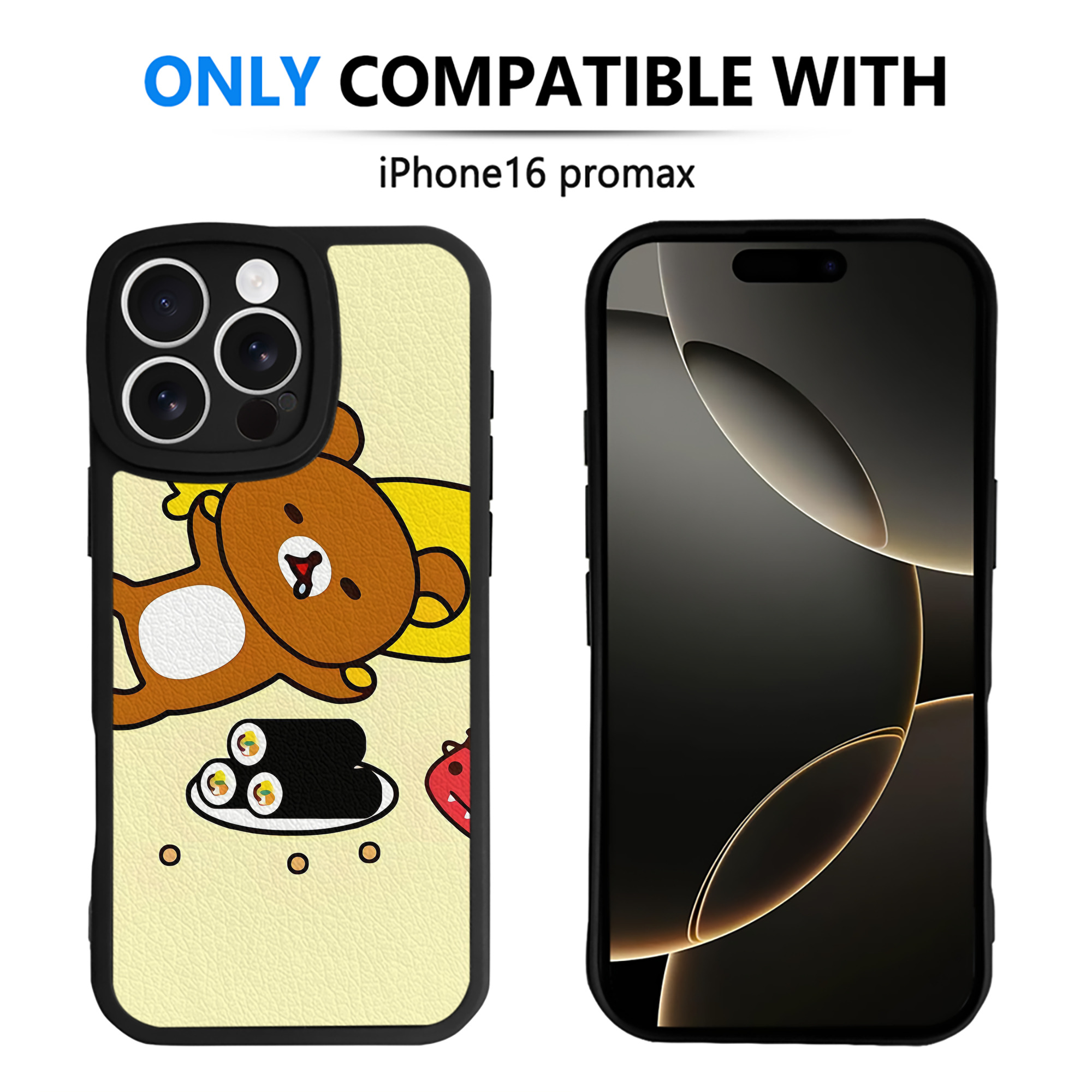 （画像用） リラックマ リラックマ キイロイトリ Rilakkuma Korilakkuma Kiiroitori 【iPhone 16シリーズ対応】シリコンスマホケース（レザー調） 材質：シリコン
